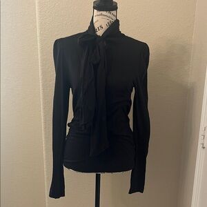 Marc By Marc Jacobs Black Blouse with Bow Detail